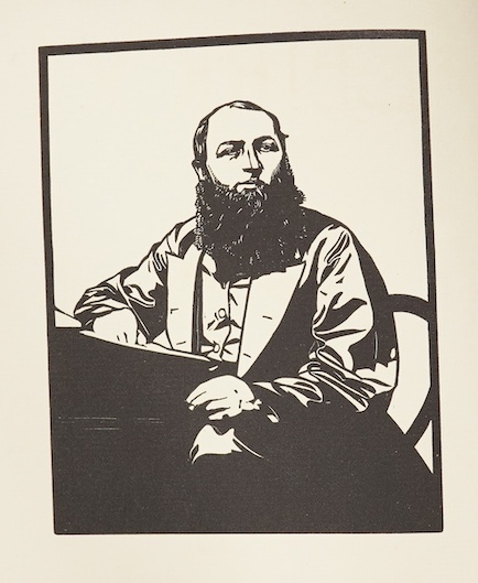 Hughes, John Ceiriog - Caneuon Ceiriog detholiad [Songs of Ceiriog, a Selection]. Edited by John Lloyd Jones. Newtown, Montgomeryshire: Gregynog Press, 1925, title and text printed in red and black, wood-engraved frontis